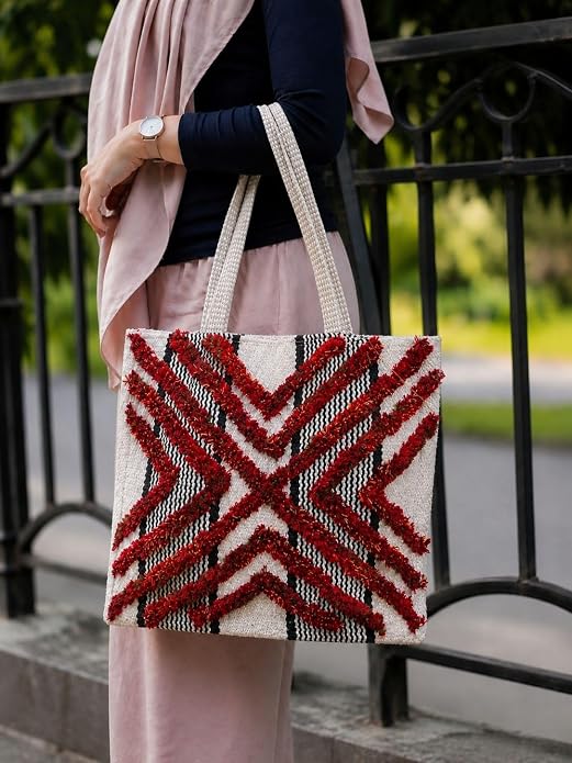 Jayden Handlooms Box  bag | Stylish Casual Shoulder Bag Red