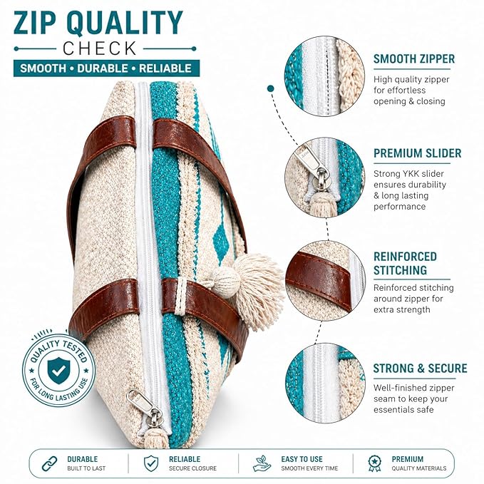 Jayden Handlooms Aztec Geometric Print Tote Bag for Women Aqua Blue