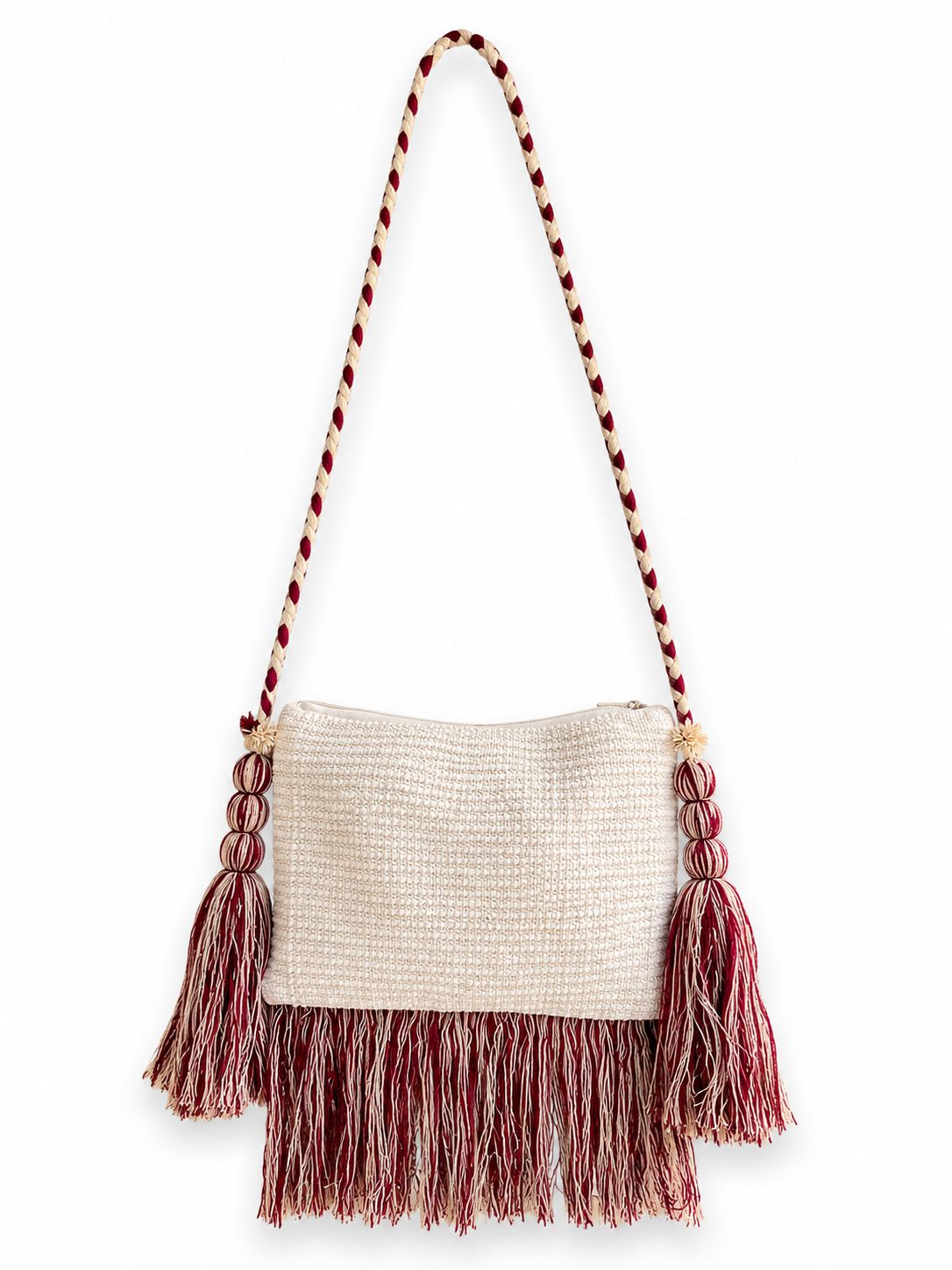 Women Maroon Zip Top Sling Bag