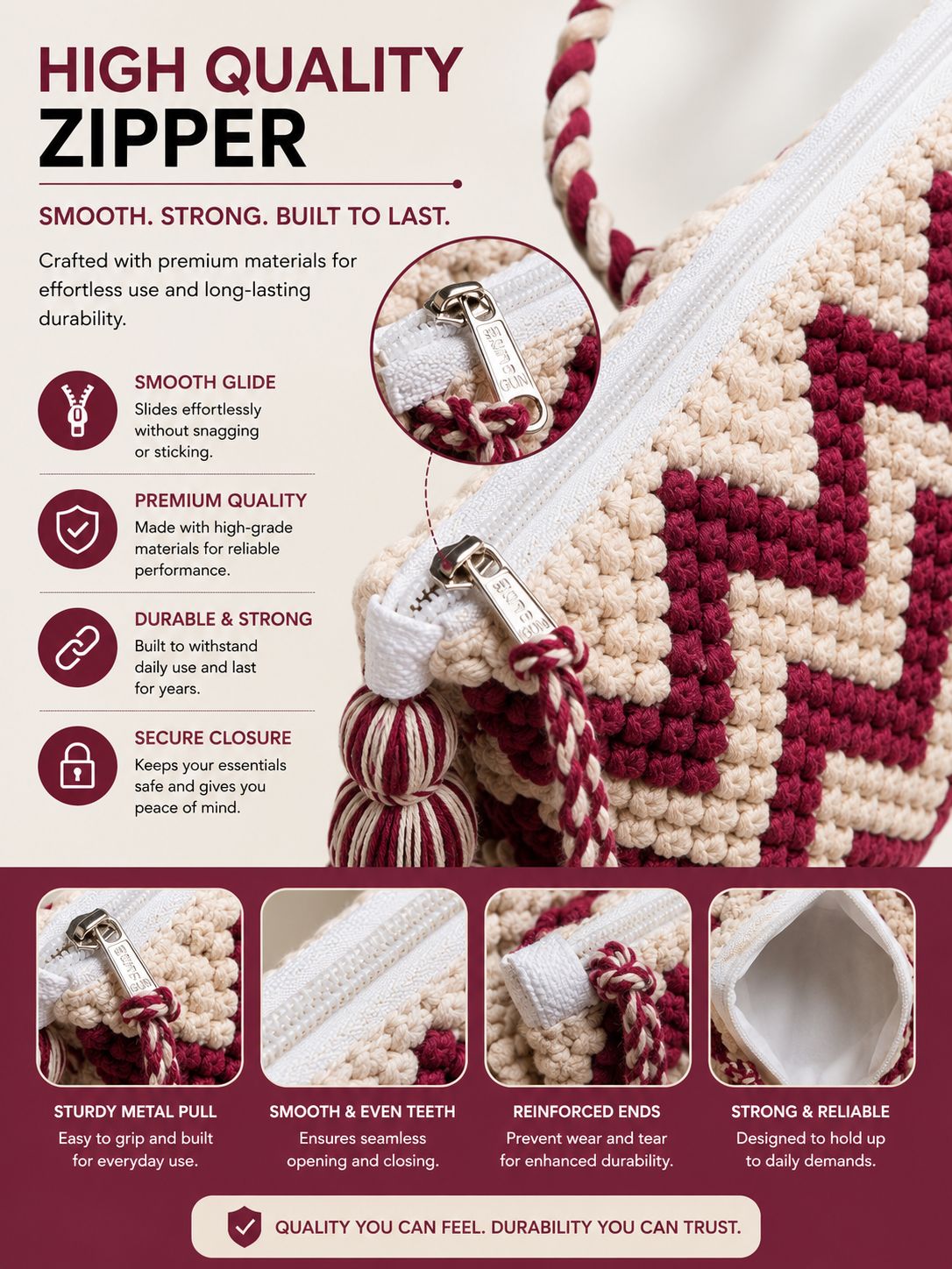 Women Maroon Zip Top Sling Bag