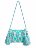 Women Cyan Zip Top Sling Bag
