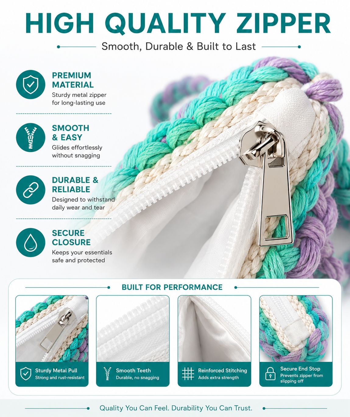 Women Cyan Zip Top Sling Bag