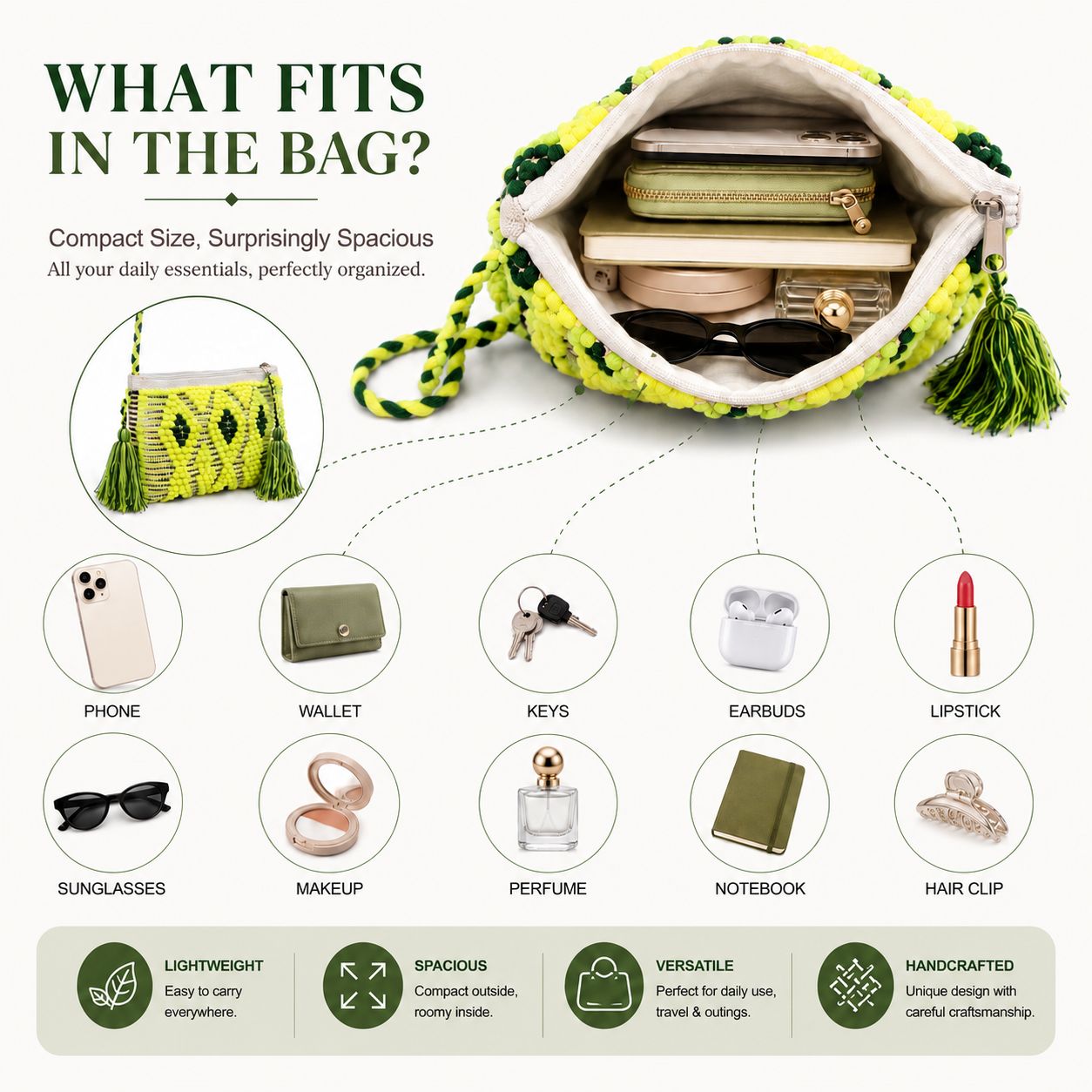 LemonGreen Sling Bag for Women Crossbody Shoulder Bags